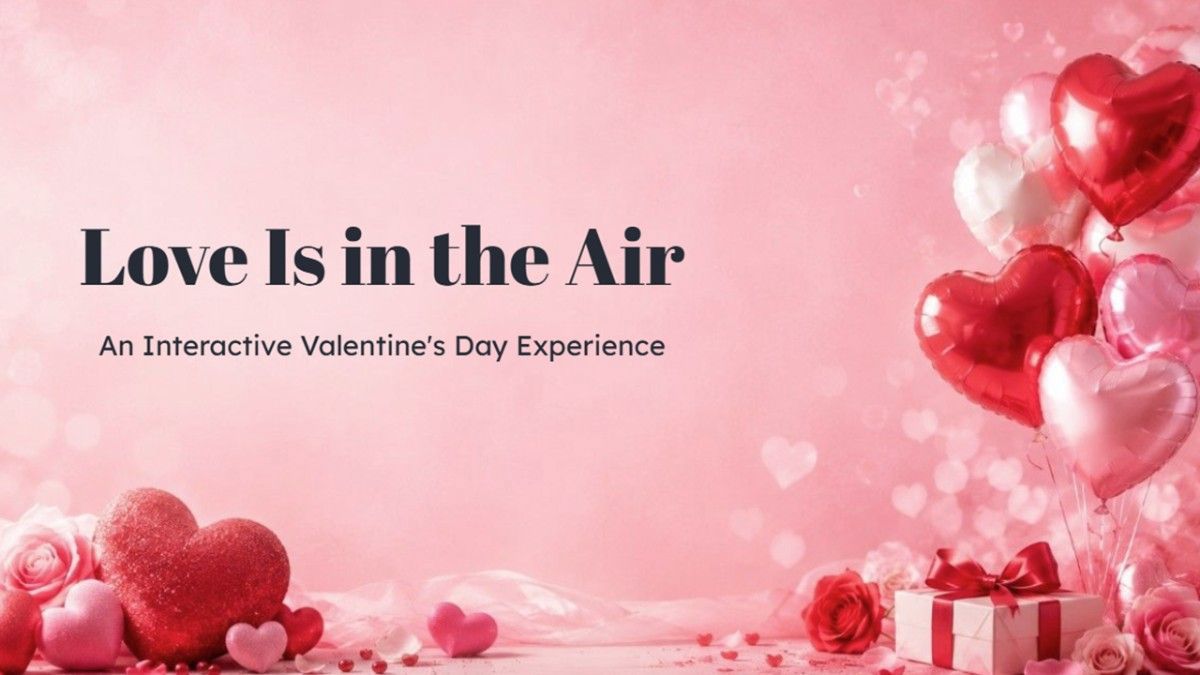 Love Is In The Air cover with pastel hearts, romantic accents, and bold centered title.