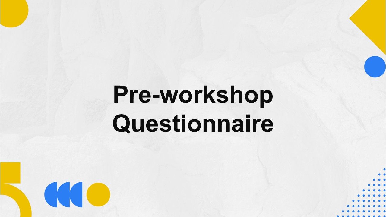 Pre-workshop Questionnaire Presentation Template