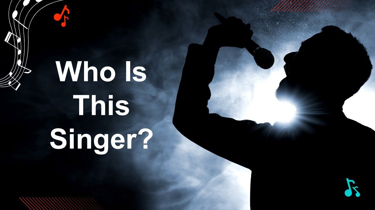 Who is this singer template with white text, dark smoky background, singer silhouette holding mic...