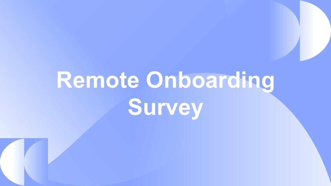 Remote Onboarding Survey Poll Template