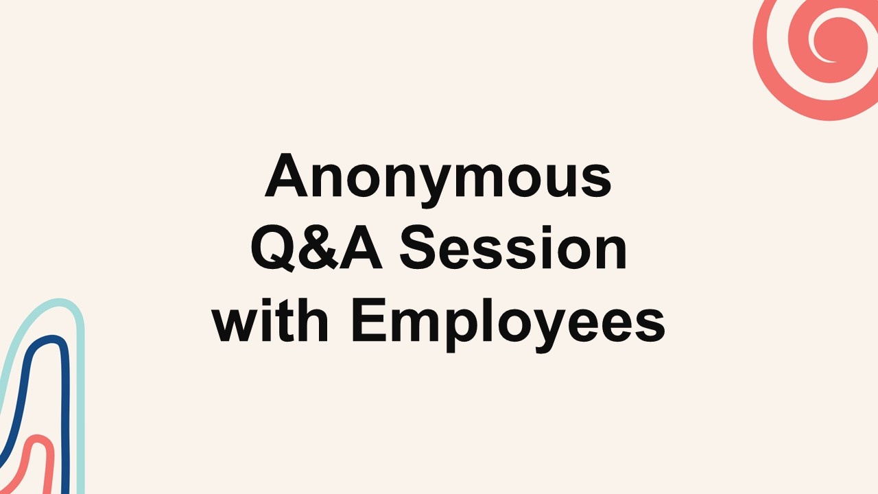Anonymous q&a session with employees template designed in beige tones with simple shapes and ...