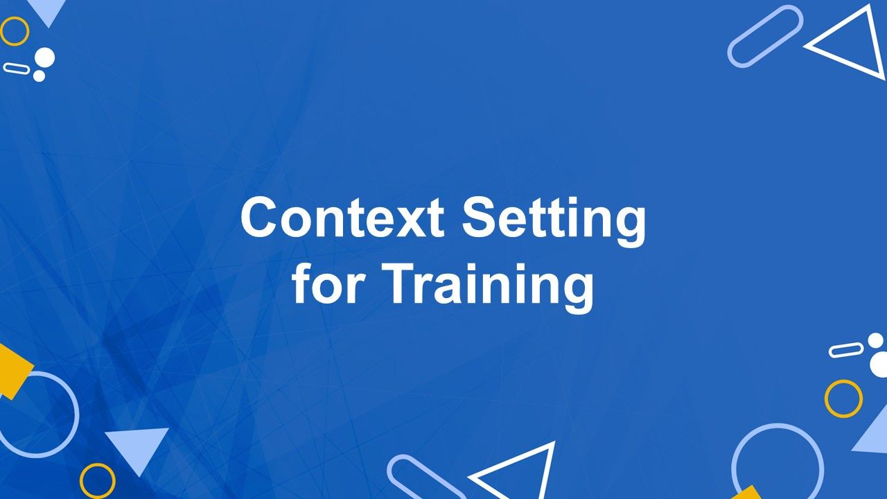 Context Setting For Training Activity Template