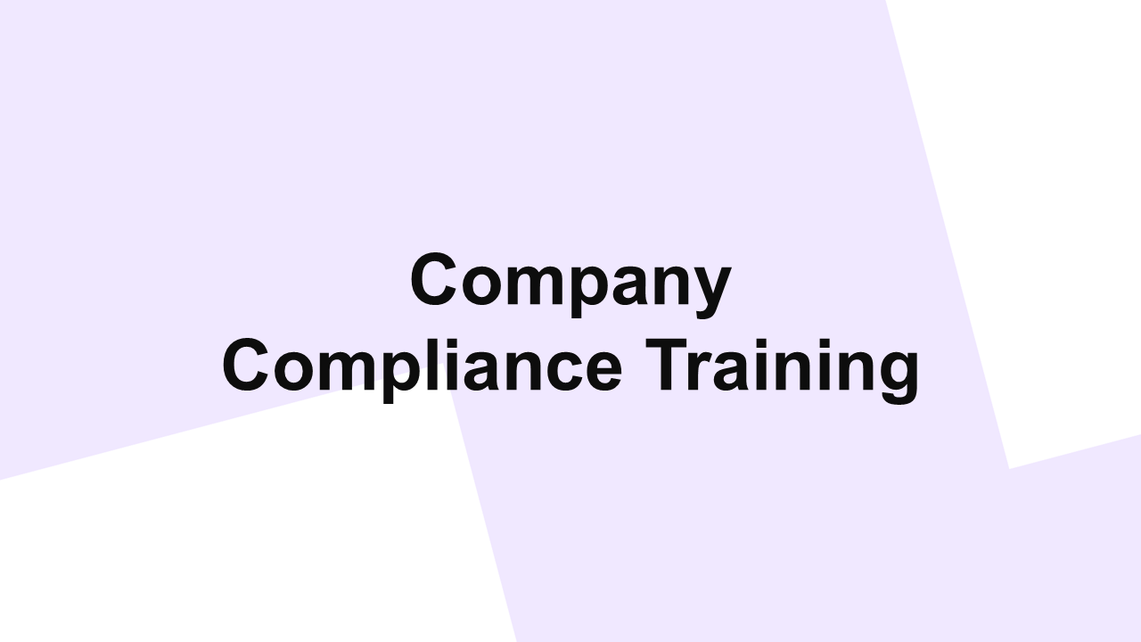 Company compliance training template with soft purple background, clean layout, and professional ...