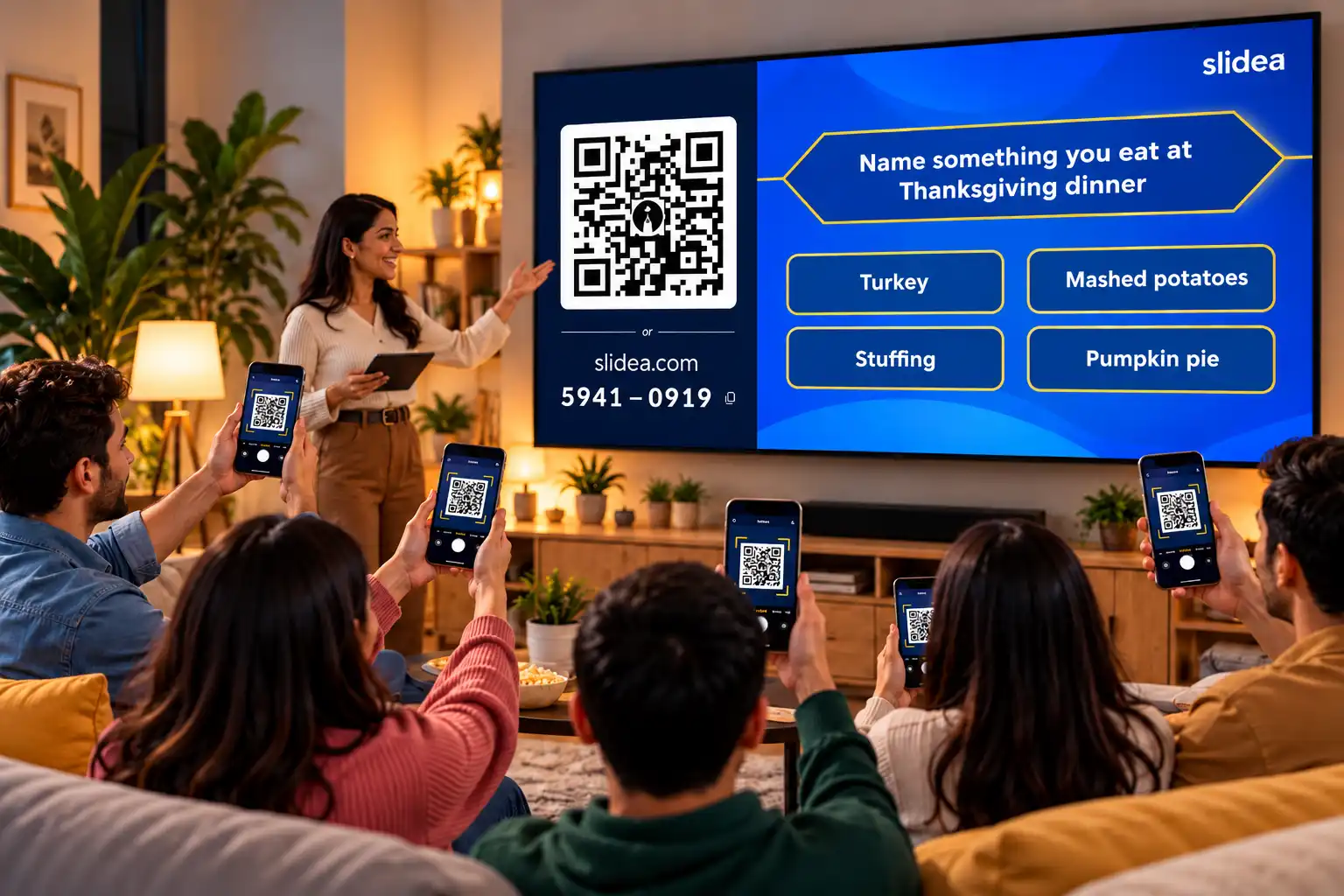 Slidea Feud audience join and player screen