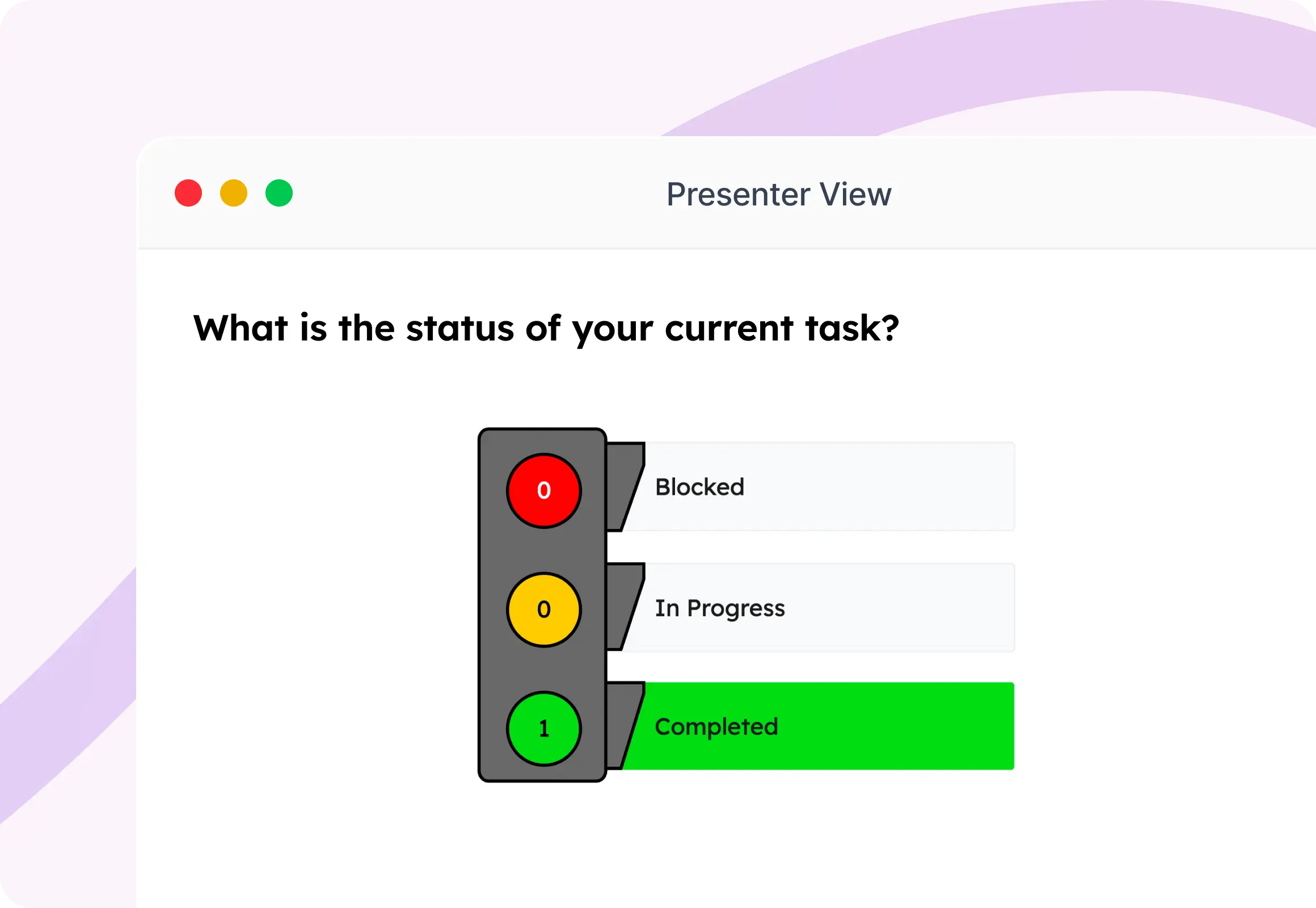 Traffic Lights poll presenter view