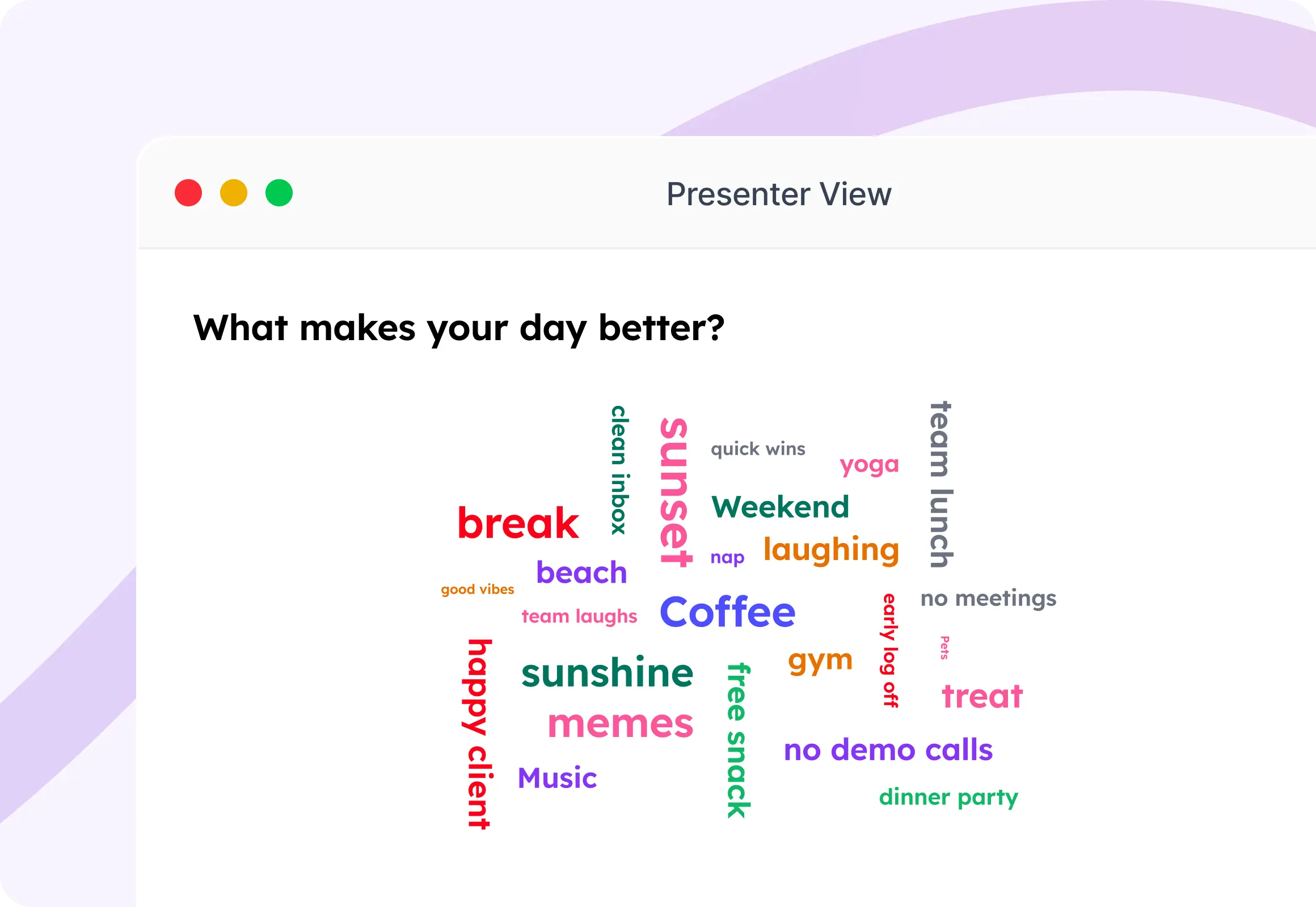 Word Cloud poll presenter view
