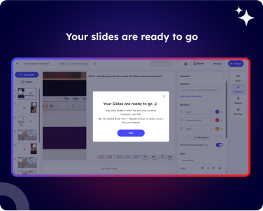 AI auto-generating interactive meeting polls