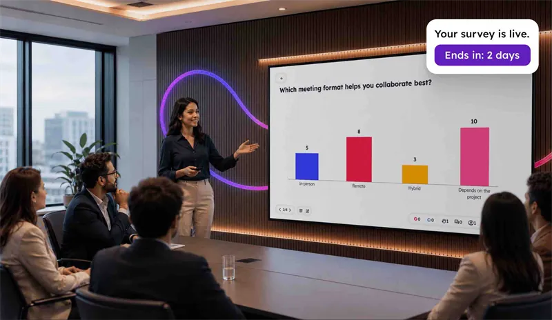 Present Live on Screen survey interface