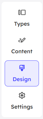 Design tab in Slidea editor page