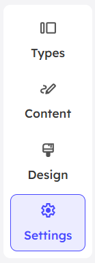 Settings tab in the editor page of Slidea
