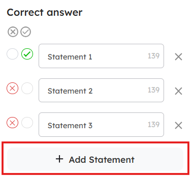 Adding a new statements in the truth or lie question