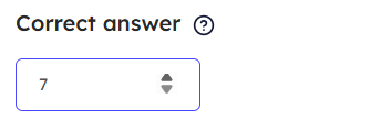 Setting a correct answer for Guess the number question