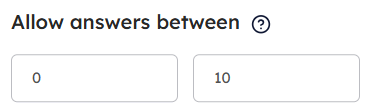 Setting the answer range for the correct answers 