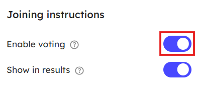 Enable voting option to let audience vote for the Guess the number question