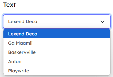 Setting a font style for the text in a Guess the number question