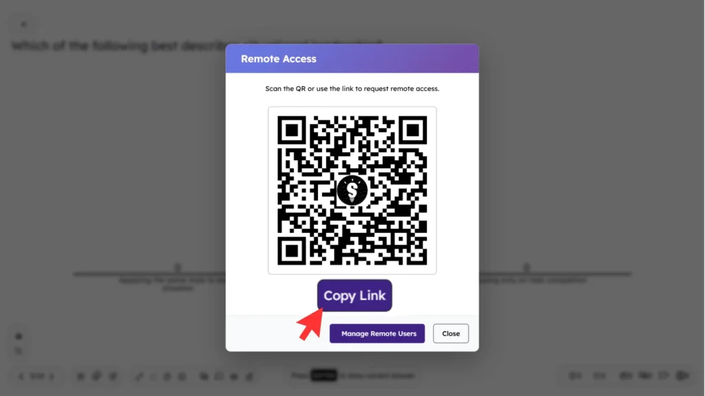 Access remote control using access link