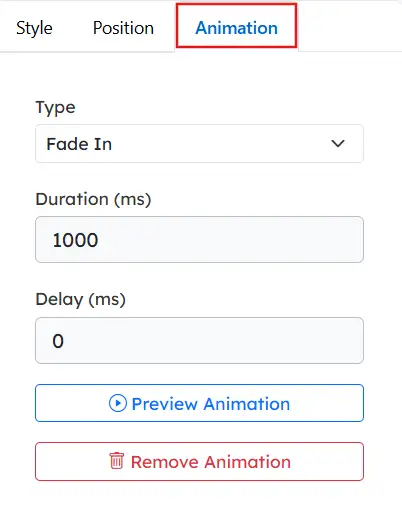 Adding animations to the element