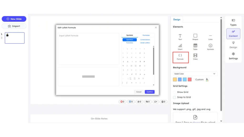 Adding formula in multimedia