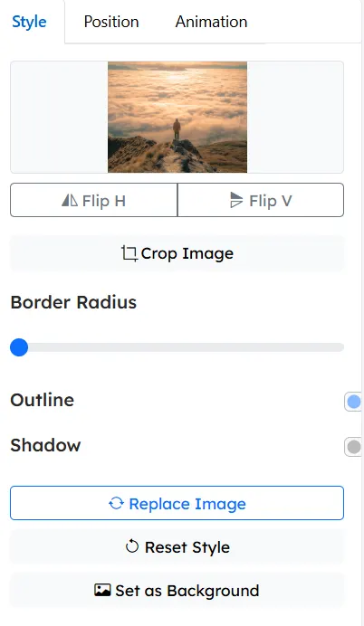 Adding style to the image
