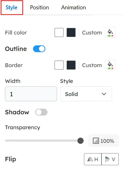 Adding style to the shapes