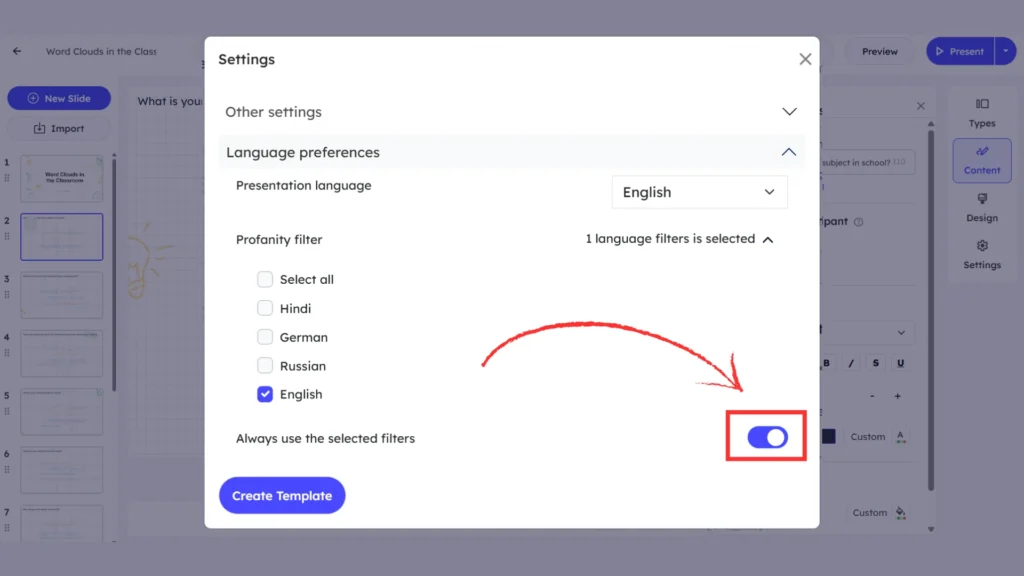 Always use the selected filters