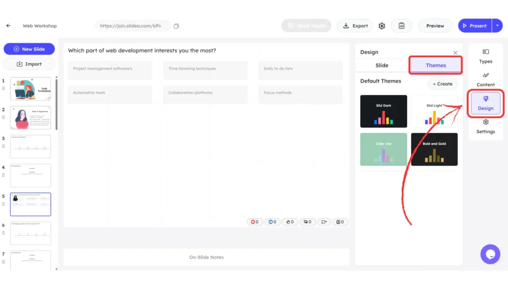 Creating custom theme in Slidea