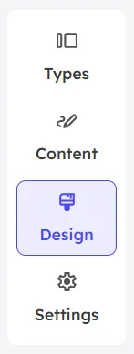 Design tab in Slidea editor page of open ended slide