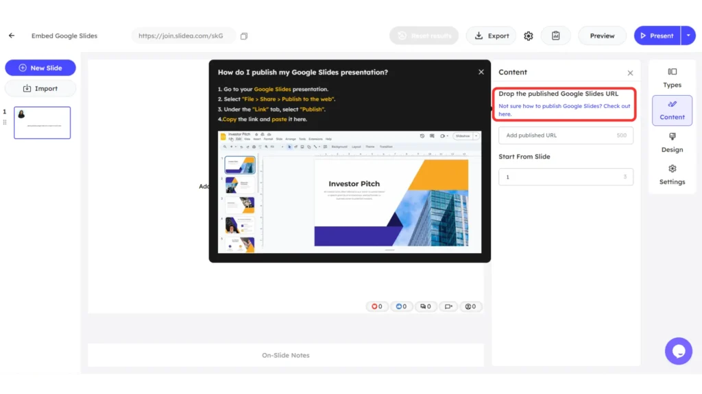 Getting published url