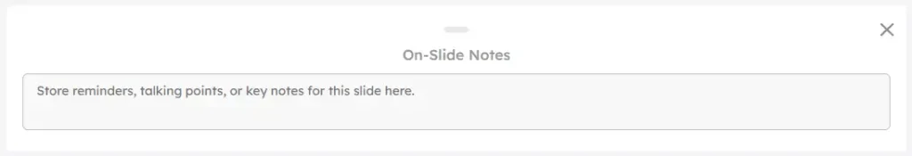 On slide notes to keep notes for the presenter in Scales slide