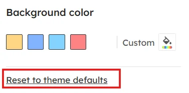 Resetting the formatting options back to default in a open ended slide