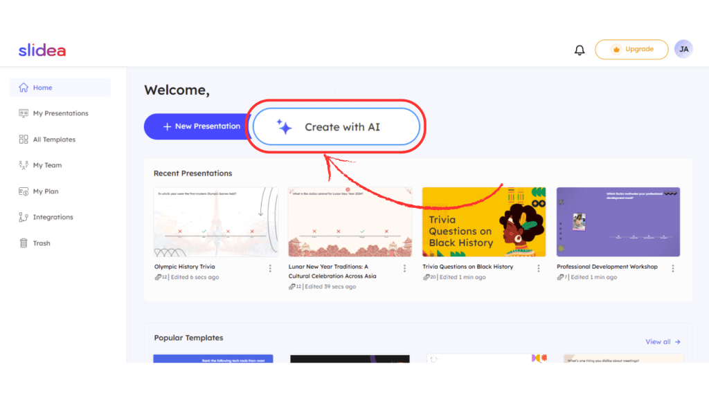 Creating a Presentation with AI