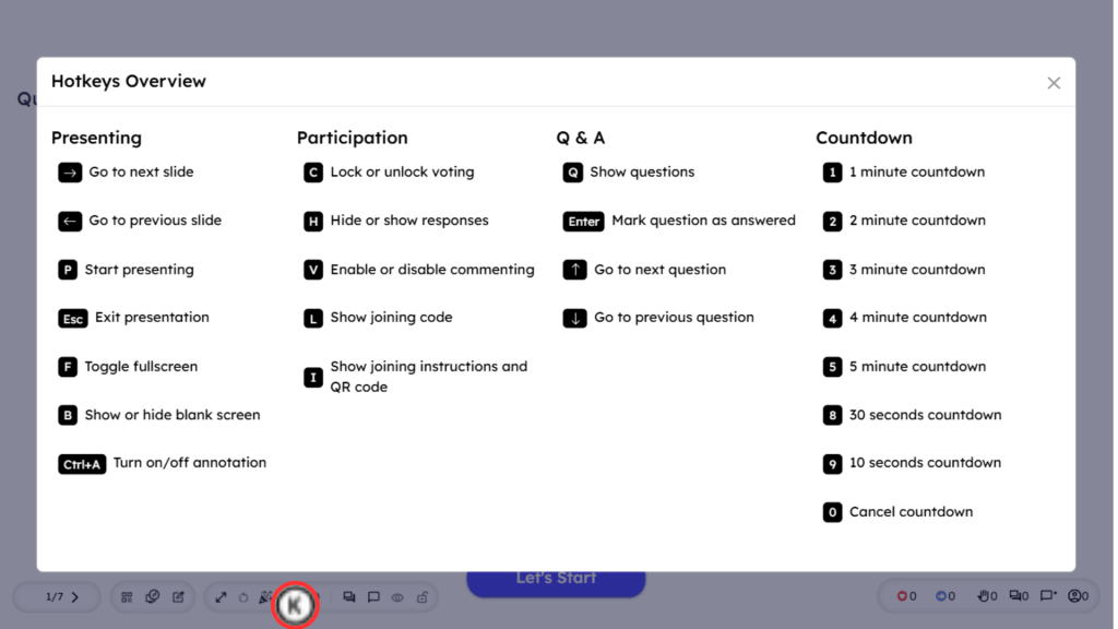 Keyboard Shortcuts (Hotkeys)