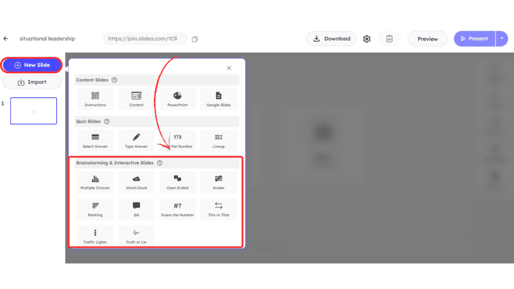 Question Slides (Interactive Slides)