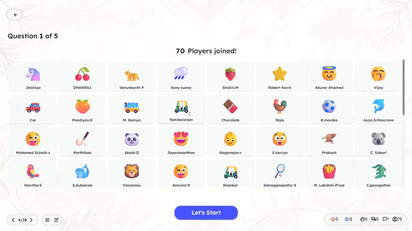 Quiz session – Slidea Audience joining screen