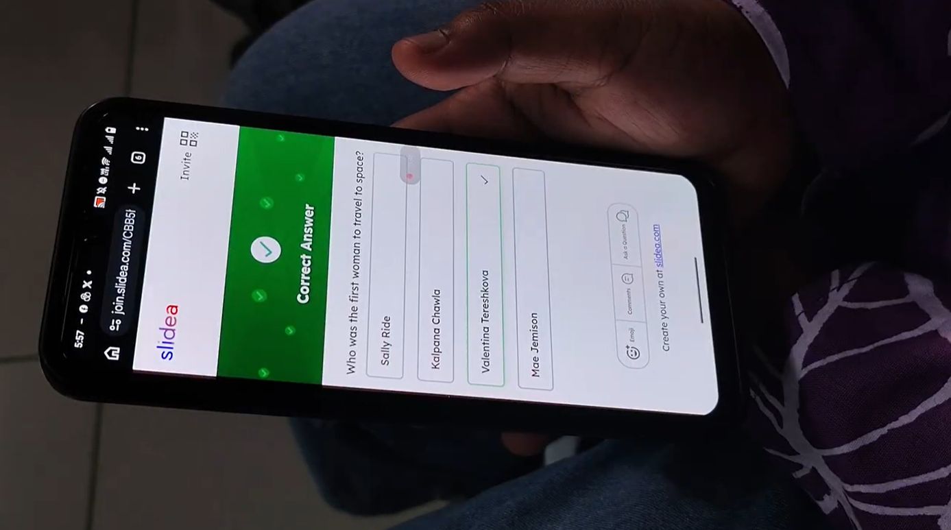 Quiz session – Slidea voting correct answer