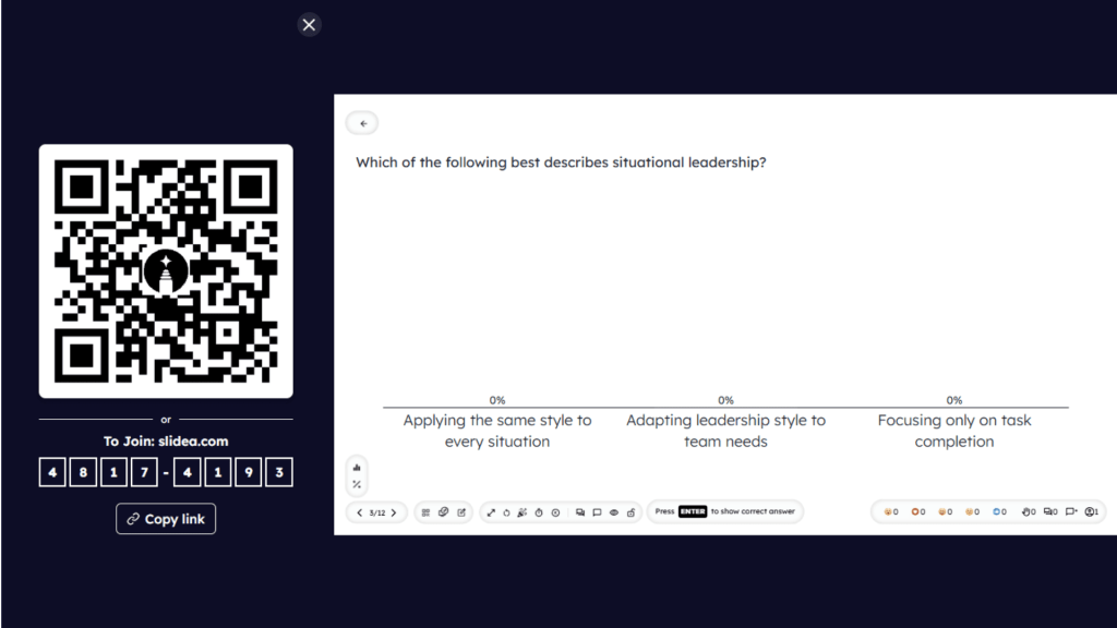 How to access the QR code while presenting