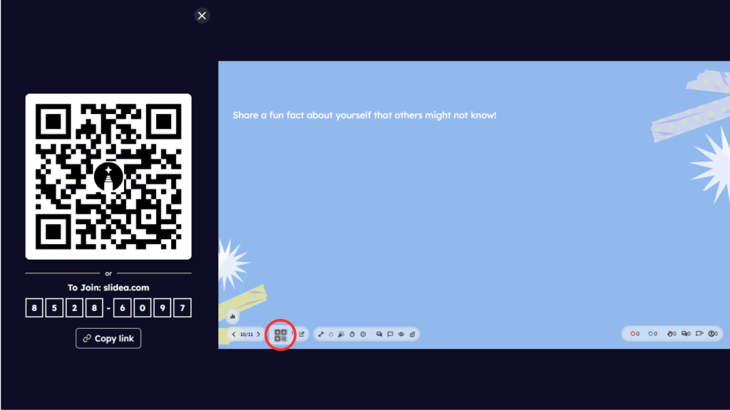 Hide or Show Joining Instructions While Presenting