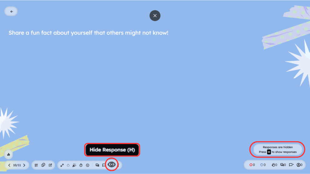 Hide or Show Responses During Presentation